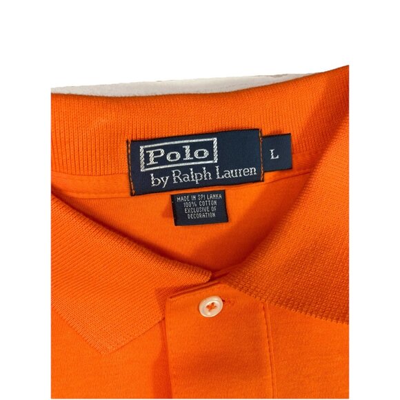 New Polo Ralph Lauren The Interlock Shirt Mens Size L Orange Pony Logo Short Slv - Picture 7 of 8